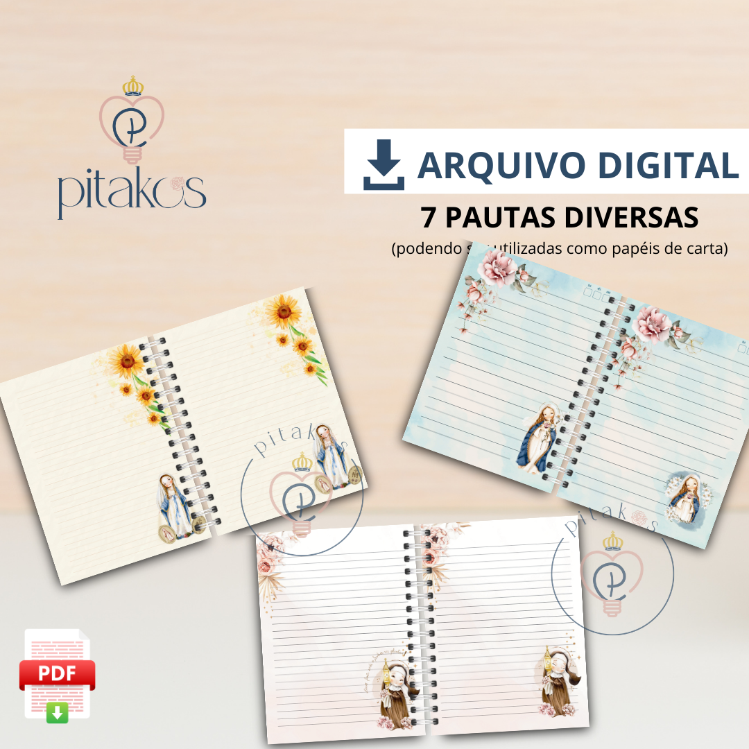 7 Pautas ou papéis de carta - leia a descrição