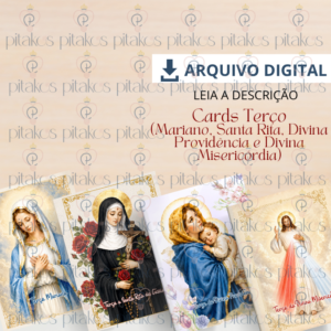 MP - Kit Cards Terços: Mariano, Santa Rita, Divina Providência e Divina Misericórdia