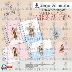 DMP - COMBO MATERNIDADE CADERNETA DE SAÚDE + LIVRO DO BEBÊ SÃO MIGUEL ARCANJO E SANTA TERESINHA